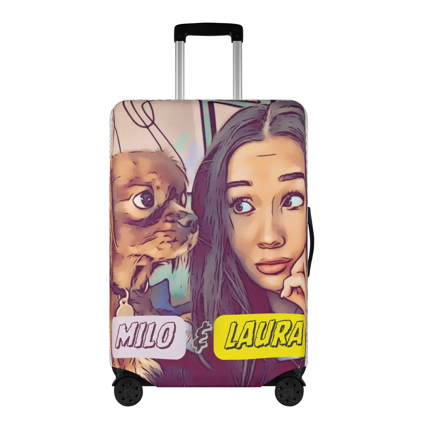 Personalized Photo Polyester Luggage Cover for your suitcase to easily see at the baggage claim