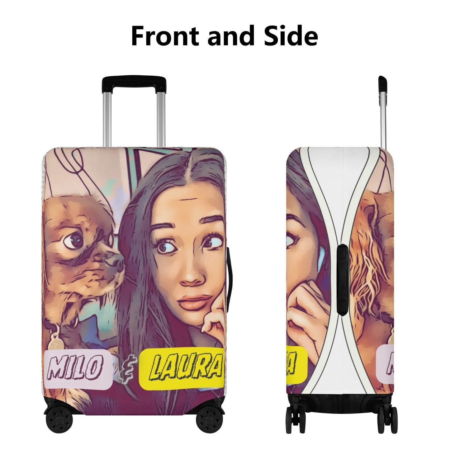 Personalized Photo Polyester Luggage Cover for your suitcase to easily see at the baggage claim