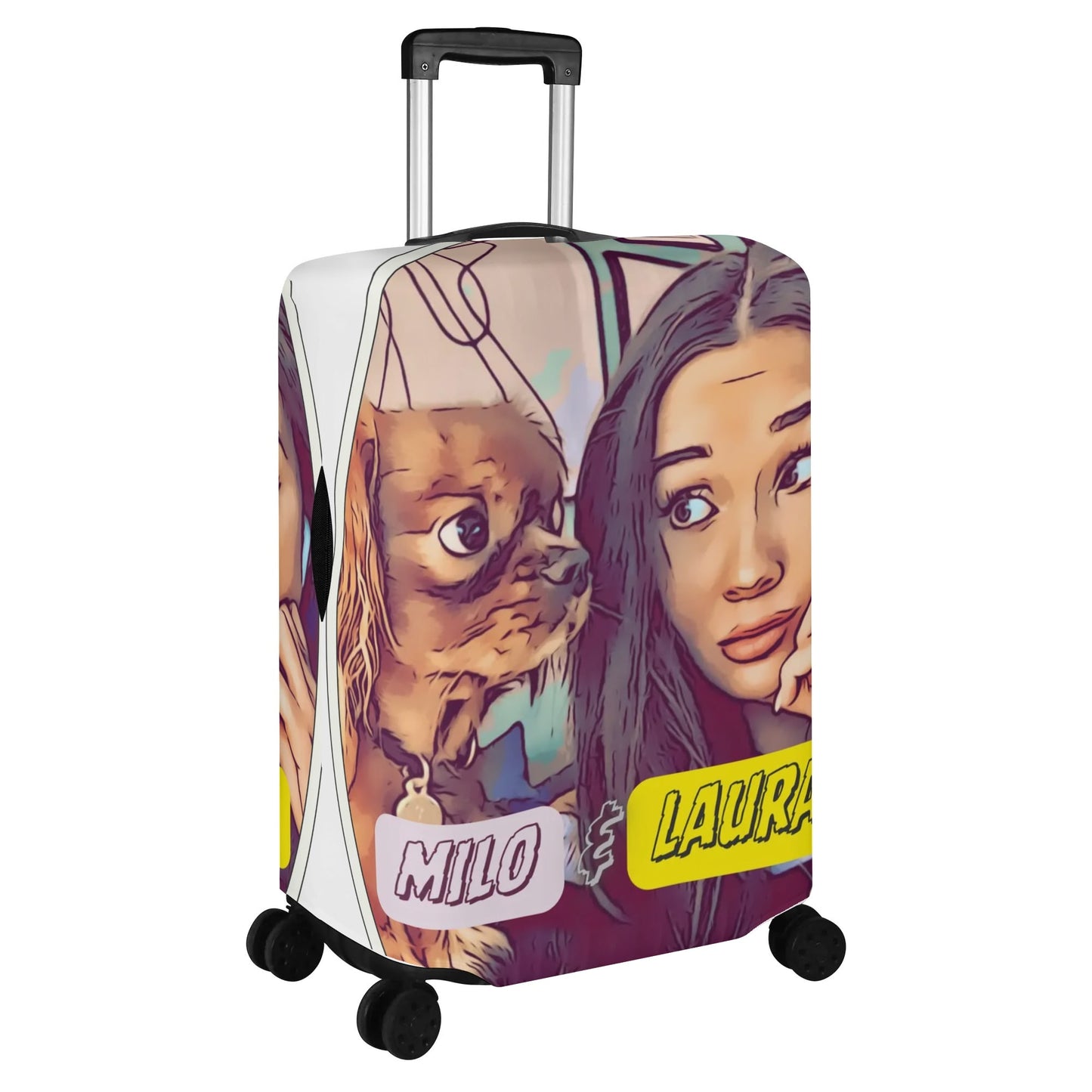 Personalized Photo Polyester Luggage Cover for your suitcase to easily see at the baggage claim