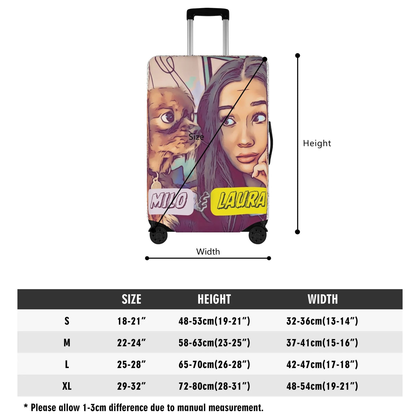 Personalized Photo Polyester Luggage Cover for your suitcase to easily see at the baggage claim