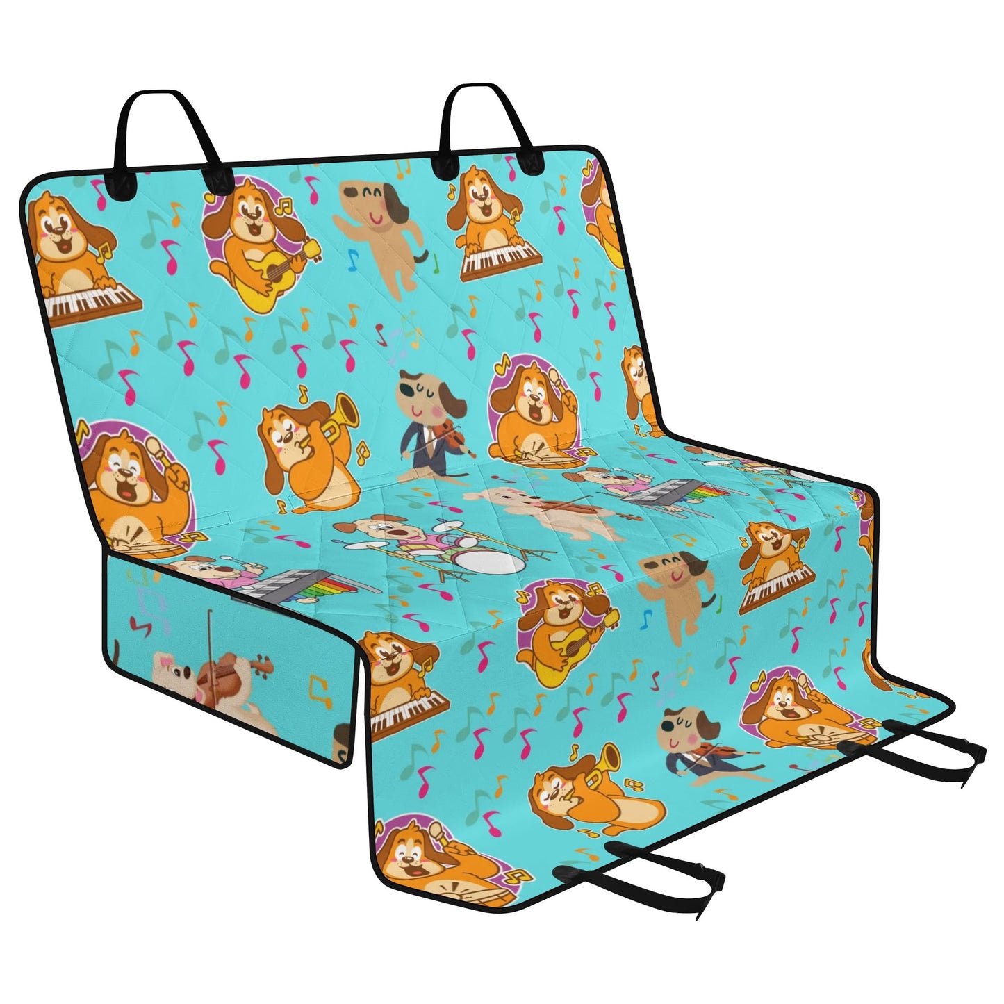 Dogs Playing Music Car Pet Seat Cover