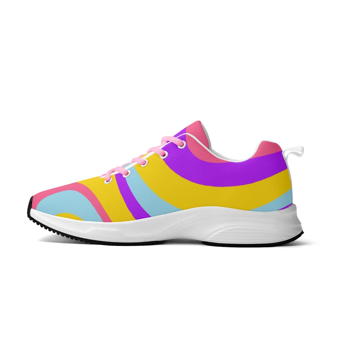 Colorful Wavy Pattern Womens Adult Lightweight Brand Walking Shoes Running Shoes WIth Personalized Logo /Name .