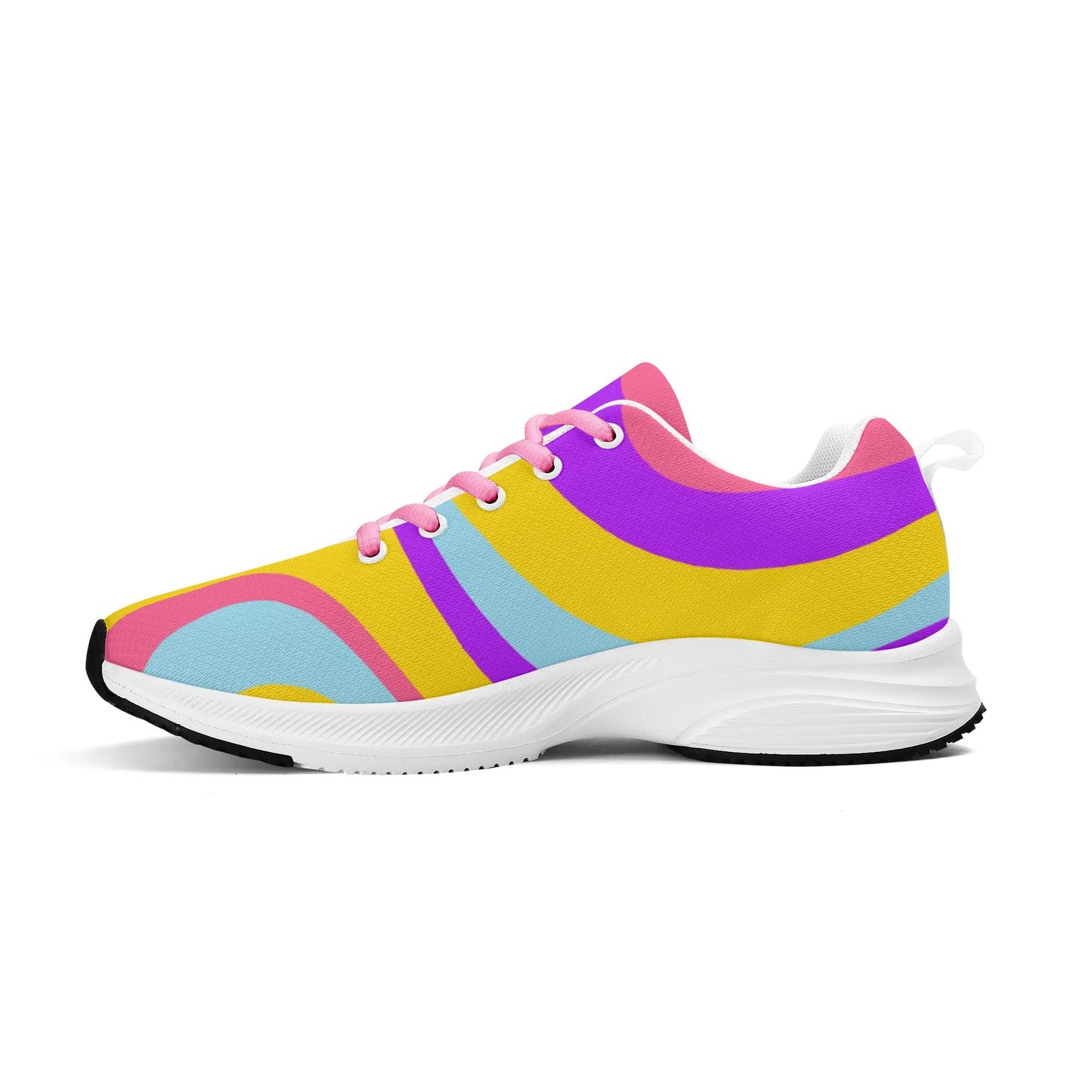 Colorful Wavy Pattern Womens Adult Lightweight Brand Walking Shoes Running Shoes WIth Personalized Logo /Name .