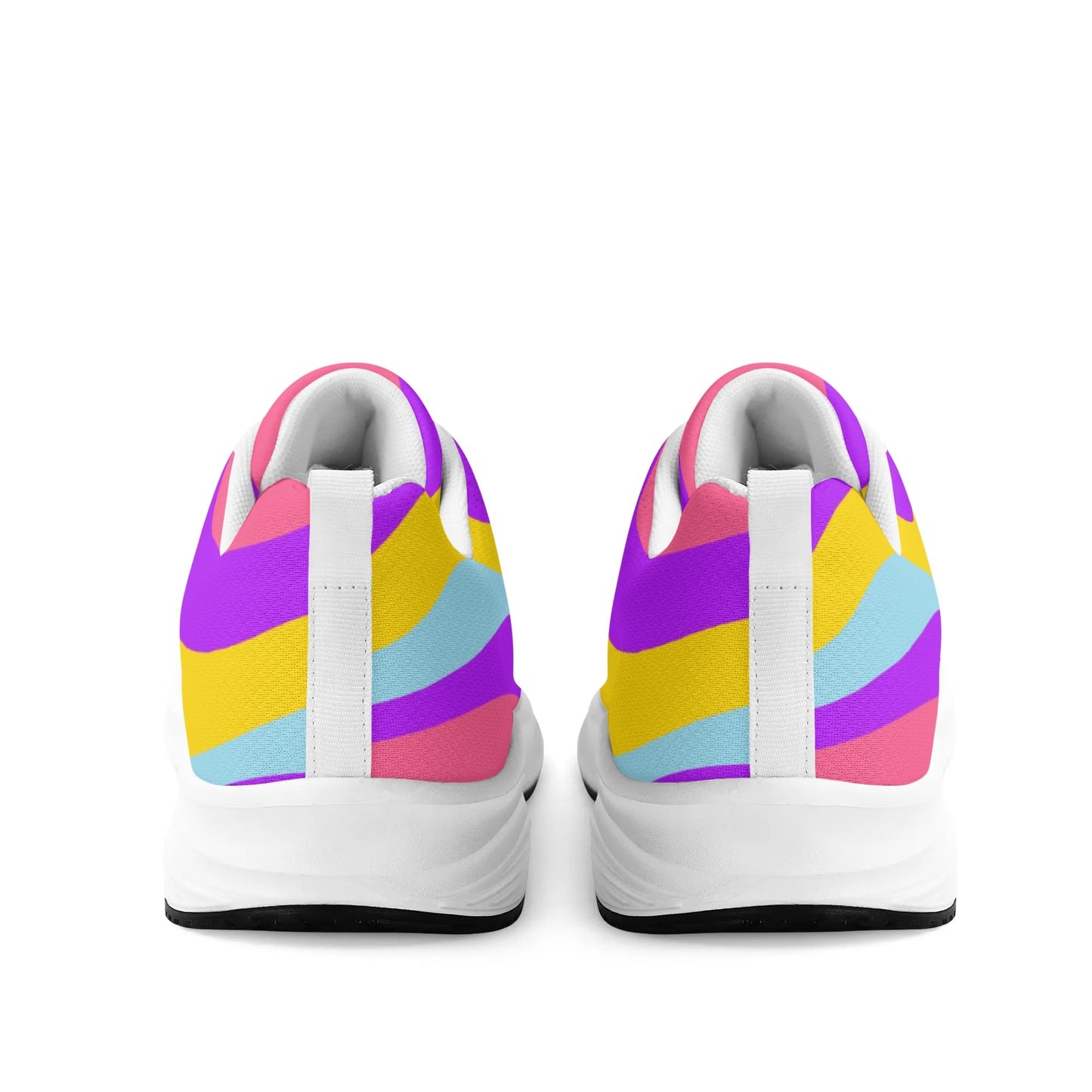 Colorful Wavy Pattern Womens Adult Lightweight Brand Walking Shoes Running Shoes WIth Personalized Logo /Name .