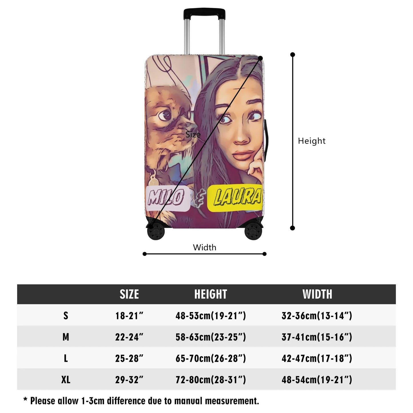 Personalized Photo Polyester Luggage Cover for your suitcase to easily see at  the baggage claim