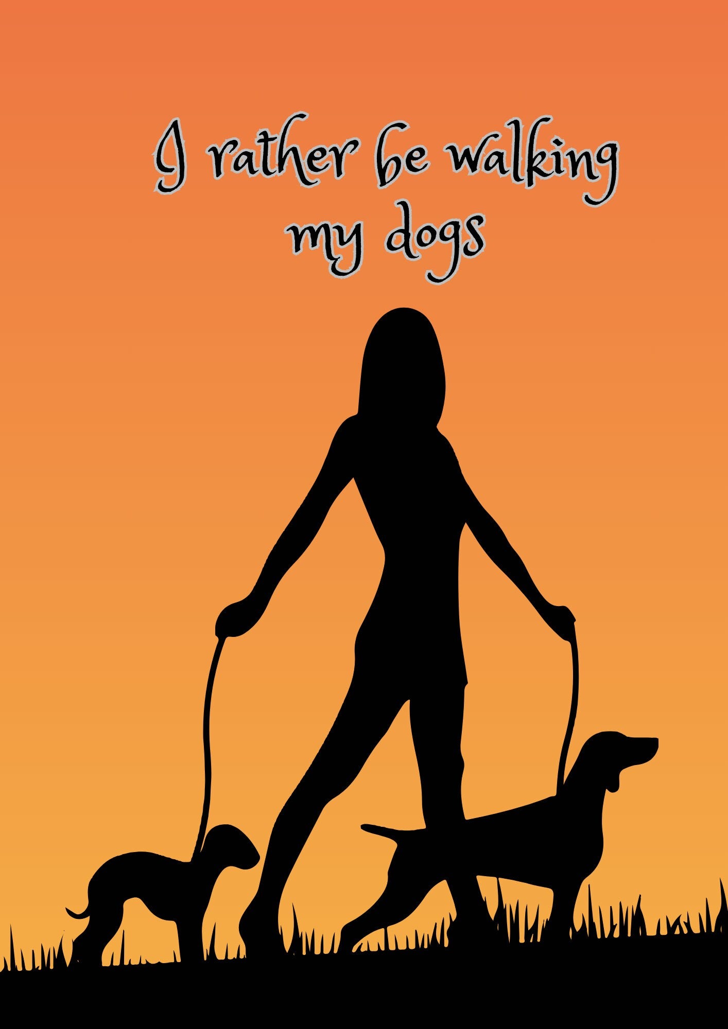 I rather be walking my dogs printable digital download for dog walkers, dog moms everywhere, co worker, female dog lover, kitchen, bathroom