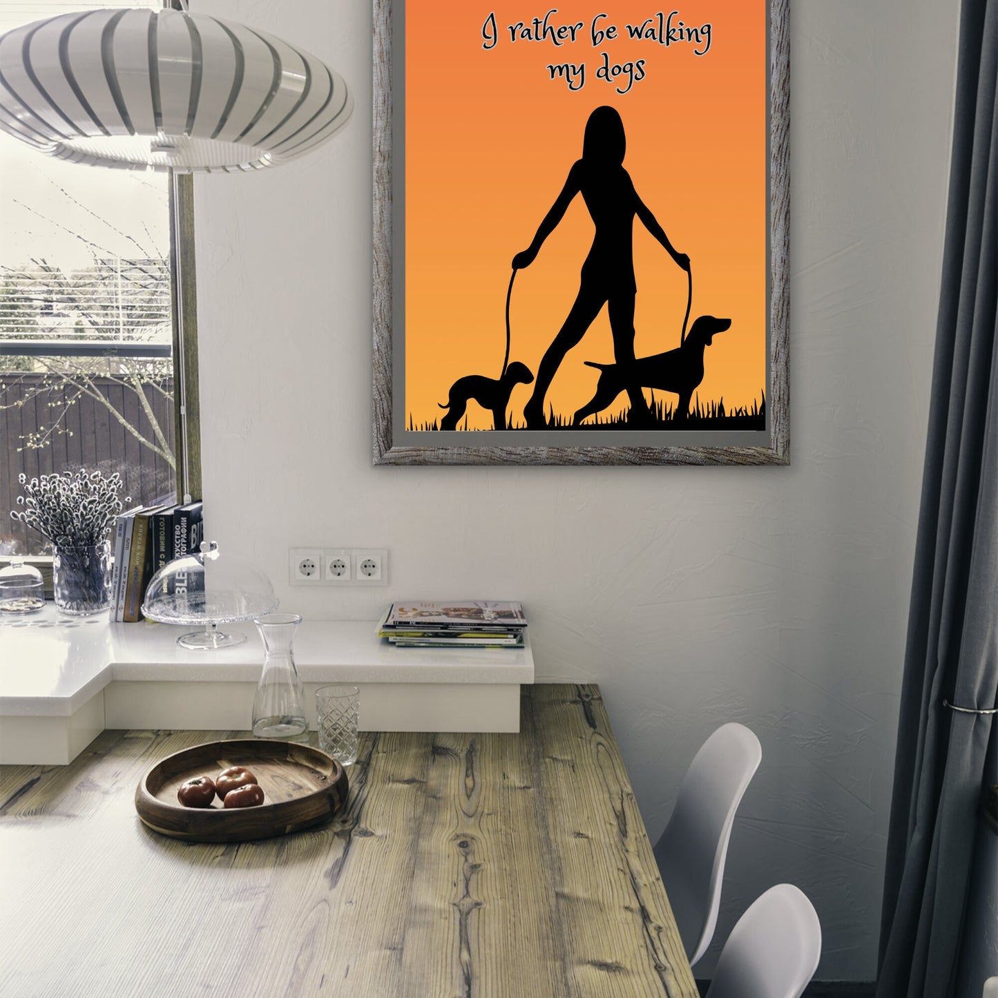 I rather be walking my dogs printable digital download for dog walkers, dog moms everywhere, co worker, female dog lover, kitchen, bathroom