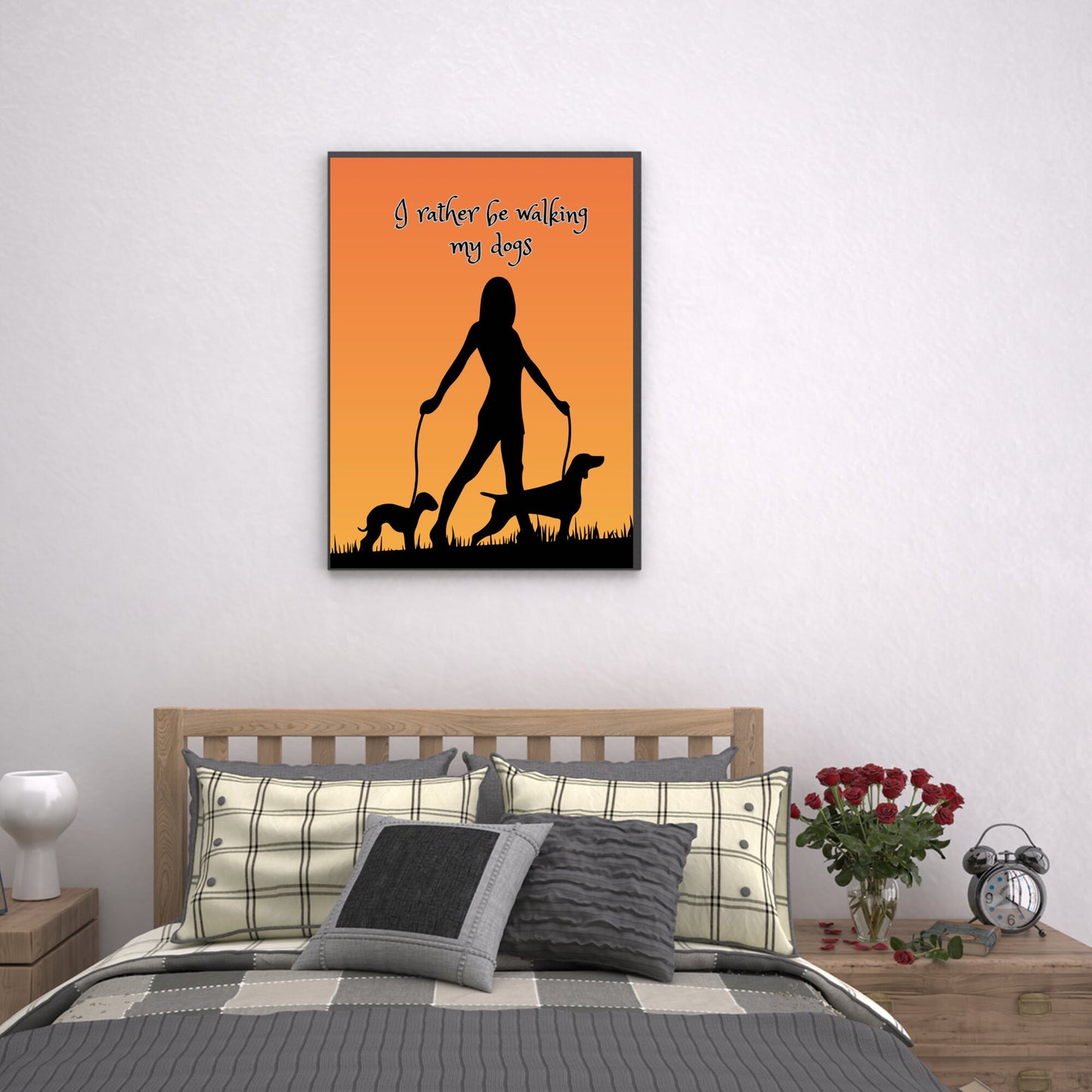 I rather be walking my dogs printable digital download for dog walkers, dog moms everywhere, co worker, female dog lover, kitchen, bathroom