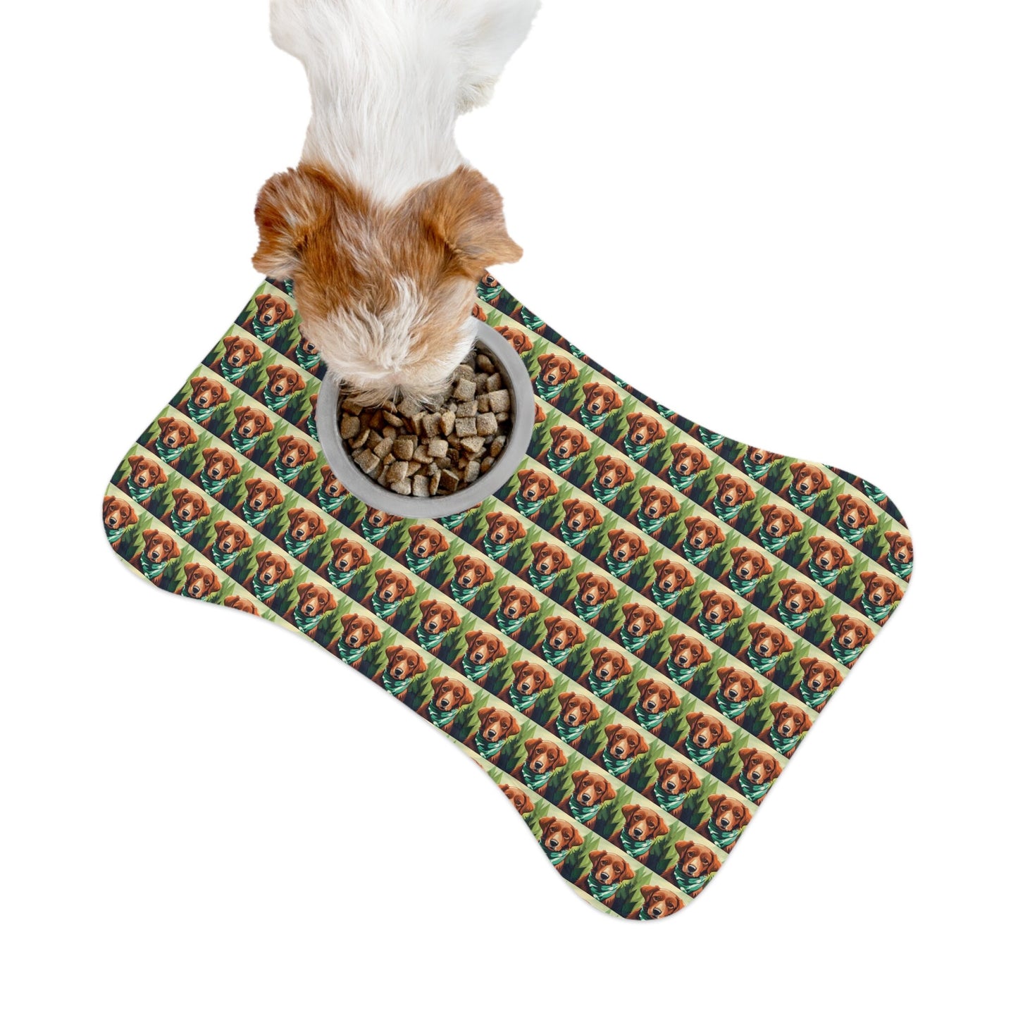 Dog wearing bandana Pet Feeding Mats